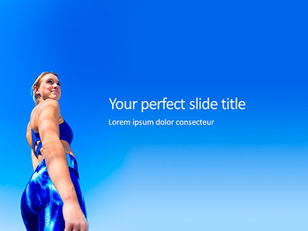 Low Angle View of Fit Woman Presentation, PowerPoint Template, 16115, People — PoweredTemplate.com