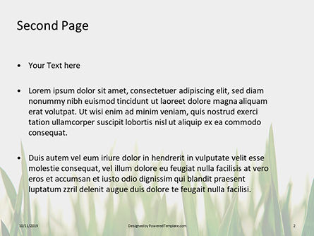 Modèle PowerPoint de gros plan d'herbe épaisse fraîche, Diapositive 2, 16119, Nature / Environnement — PoweredTemplate.com