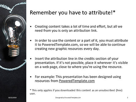 黒板の電球 - 無料PowerPointテンプレート, スライド 3, 16123, ビジネスコンセプト — PoweredTemplate.com