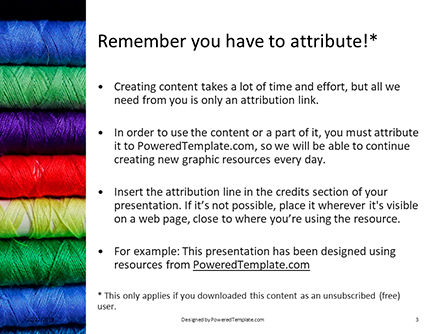 Colorful threads closeup Kostenlose PowerPoint Vorlage, Folie 3, 16130, Karriere/Industrie — PoweredTemplate.com