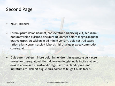 traditional dutch old wooden windmills - PowerPointテンプレート, スライド 2, 16131, 建設 — PoweredTemplate.com