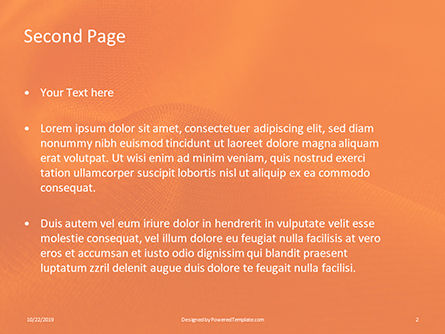 Orange Silk Fabric with Soft Folds Presentation, Slide 2, 16134, Abstract/Textures — PoweredTemplate.com