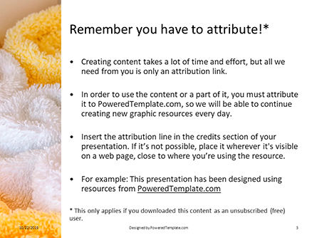 Modello PowerPoint Gratis - White and yellow wool fluffy towels, Slide 3, 16135, Carriere/Industria — PoweredTemplate.com