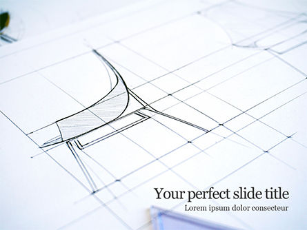 Sketch Of A Furniture Product PowerPoint Template, PowerPoint-sjabloon, 16142, Carrière/Industrie — PoweredTemplate.com