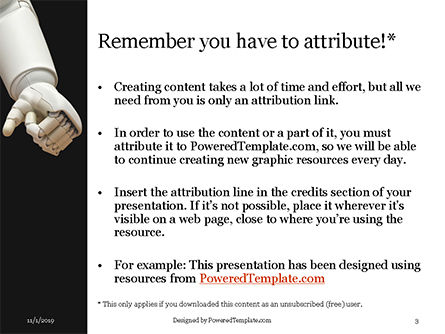 Templat PowerPoint White Robot Hand, Slide 3, 16144, Teknologi dan Ilmu Pengetahuan — PoweredTemplate.com