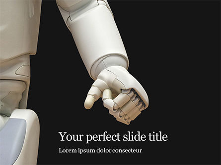 White Robot Hand Presentation, PowerPoint Template, 16144, Technology and Science — PoweredTemplate.com