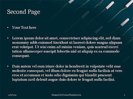 무료 파워포인트 템플릿 - cotton tampons on green background, 슬라이드 2, 16150, 의학 — PoweredTemplate.com