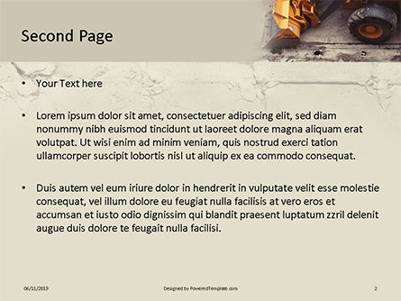 Top view of excavator免费PowerPoint模板, 幻灯片 2, 16151, 建筑 — PoweredTemplate.com