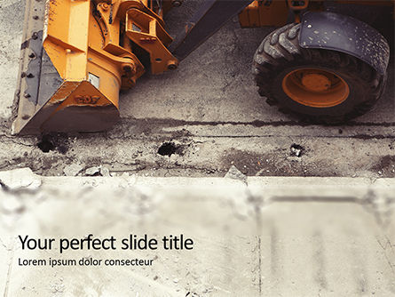 Top View of Excavator Presentation, Free PowerPoint Template, 16151, Construction — PoweredTemplate.com