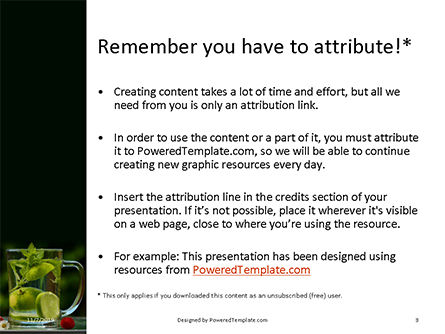 Mint and Lime in Glass Jug of Water Presentation, Slide 3, 16157, Food & Beverage — PoweredTemplate.com
