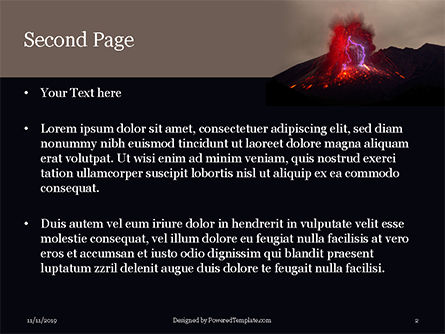 Templat PowerPoint Close Up Volcano Eruption, Slide 2, 16161, Alam & Lingkungan — PoweredTemplate.com