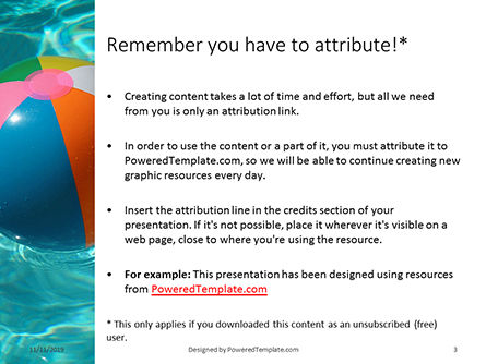 Plantilla de PowerPoint gratis - an inflatable beach ball in swimming pool, Diapositiva 3, 16162, Deportes — PoweredTemplate.com