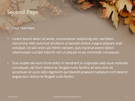 파워포인트 템플릿 - autumn and thanksgiving concept, 슬라이드 2, 16170, 휴가/특별 행사 — PoweredTemplate.com