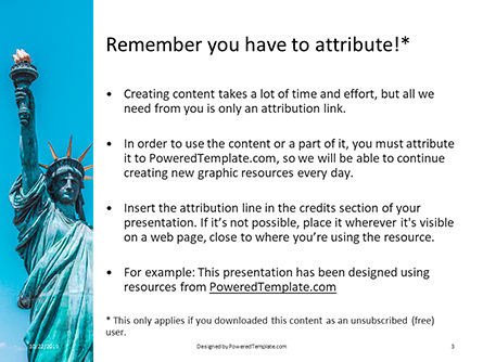 statue of liberty national monument - PowerPointテンプレート, スライド 3, 16174, アメリカ — PoweredTemplate.com