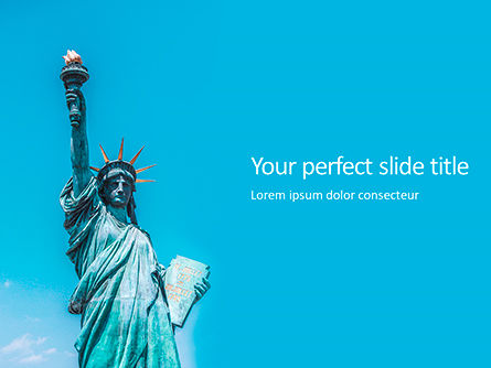 Statue Of Liberty National Monument PowerPoint Template, PowerPoint-sjabloon, 16174, Amerika — PoweredTemplate.com
