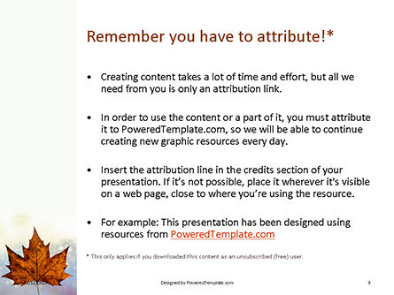 Templat PowerPoint Gratis Maple Leaf On Festive Bokeh Background, Slide 3, 16175, Alam & Lingkungan — PoweredTemplate.com