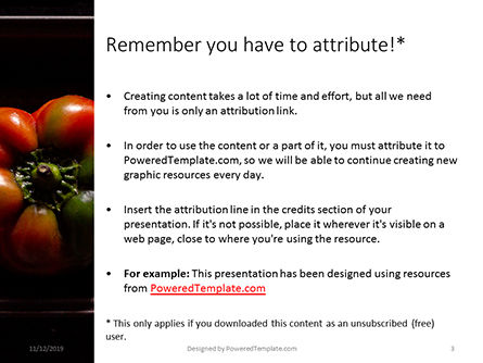 Templat PowerPoint Gratis Three Stuffed Bell Peppers On Black Plate, Slide 3, 16182, Food & Beverage — PoweredTemplate.com