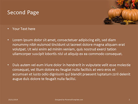 Modèle PowerPoint gratuit de still life harvest with pumpkins and gourds for thanksgiving, Diapositive 2, 16184, Fêtes / Grandes occasions — PoweredTemplate.com