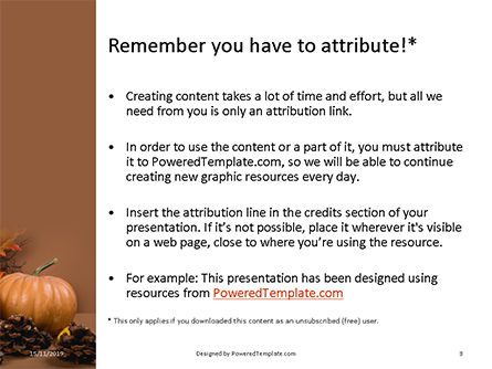 Modèle PowerPoint gratuit de still life harvest with pumpkins and gourds for thanksgiving, Diapositive 3, 16184, Fêtes / Grandes occasions — PoweredTemplate.com