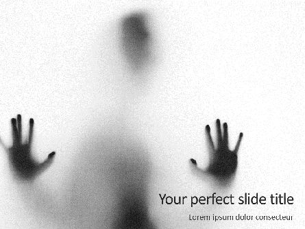 Shadow Hands of Person Behind Frosted Glass Presentation, 16187, People — PoweredTemplate.com