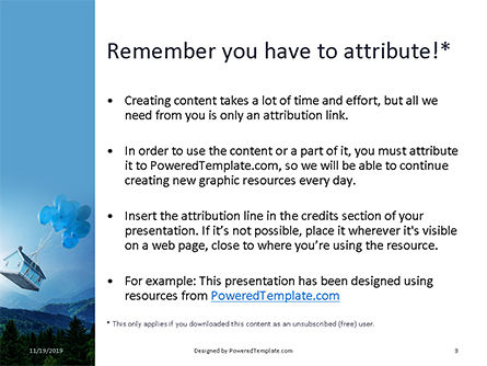 Modello PowerPoint Gratis - Flying wooden house in the blue sky, Slide 3, 16189, Natura & Ambiente — PoweredTemplate.com