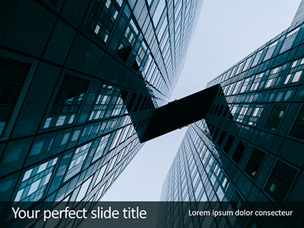Low-angle View Of Buildings PowerPoint Template, PowerPoint-sjabloon, 16191, Constructie — PoweredTemplate.com