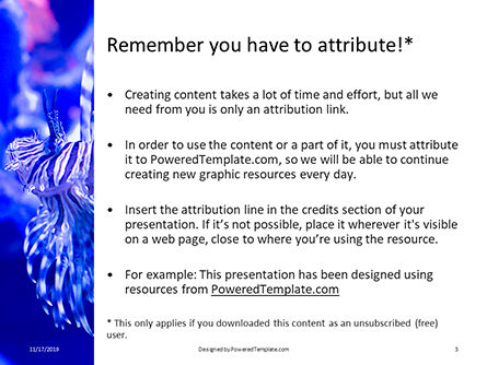 Plantilla de PowerPoint gratis - black and white lion fish, Diapositiva 3, 16193, Naturaleza y medio ambiente — PoweredTemplate.com