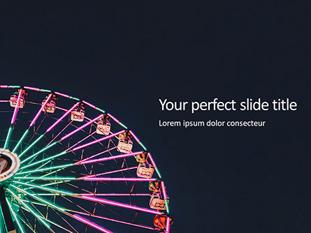 ferris wheel at night - PowerPointテンプレート, PowerPointテンプレート, 16195, Art & Entertainment — PoweredTemplate.com