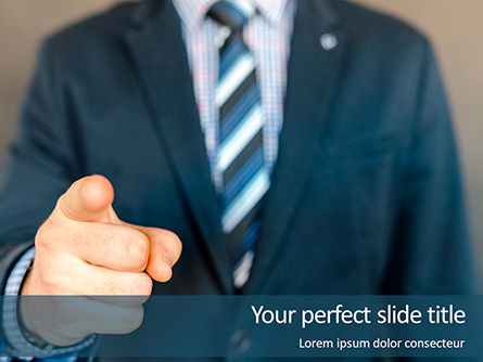 Businessman Points His Finger at You Presentation, PowerPoint Template, 16200, People — PoweredTemplate.com