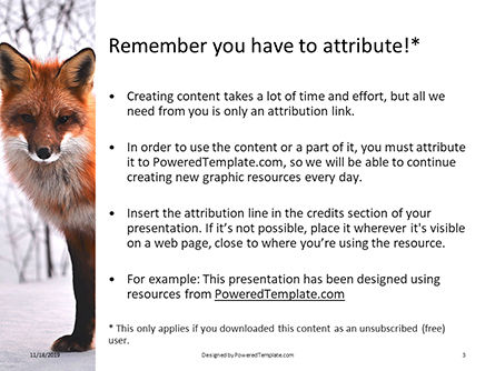 Plantilla de PowerPoint gratis - red fox in winter, Diapositiva 3, 16201, General — PoweredTemplate.com