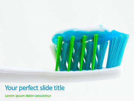 Toothbrush with Toothpaste Presentation, PowerPoint Template, 16206, Medical — PoweredTemplate.com