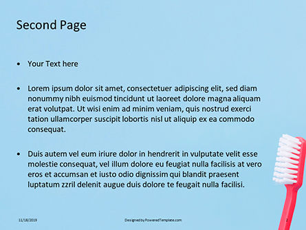 무료 파워포인트 템플릿 - toothbrush on blue background, 슬라이드 2, 16207, 의학 — PoweredTemplate.com