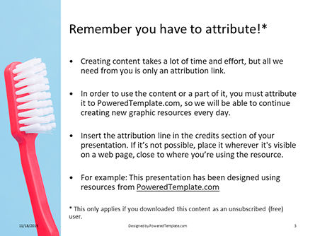 Templat PowerPoint Gratis Toothbrush On Blue Background, Slide 3, 16207, Medis — PoweredTemplate.com