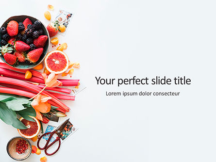 Fruits and Flowers Presentation, PowerPoint Template, 16208, Food & Beverage — PoweredTemplate.com