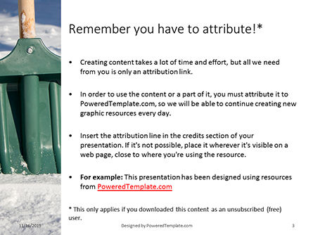 Modello PowerPoint - Green snow shovel, Slide 3, 16216, Natura & Ambiente — PoweredTemplate.com