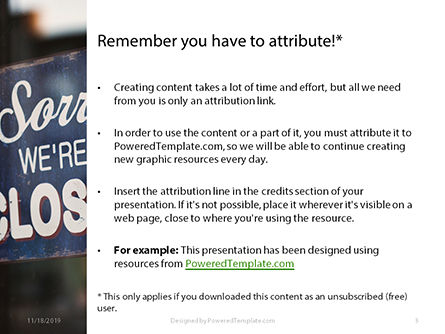Sorry We're Closed Sign Gratis Powerpoint Template, Dia 3, 16217, Business Concepten — PoweredTemplate.com