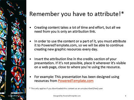 Templat PowerPoint Gratis Basilica Stained Glass Window, Slide 3, 16220, Art & Entertainment — PoweredTemplate.com