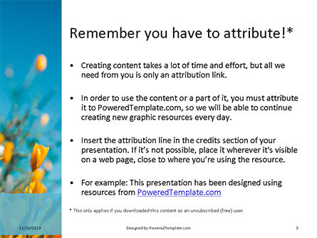 Modèle PowerPoint gratuit de yellow petaled flowers, Diapositive 3, 16221, Nature / Environnement — PoweredTemplate.com