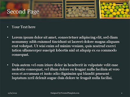 Modello PowerPoint Gratis - Assorted vegetables on brown wooden crates, Slide 2, 16222, Food & Beverage — PoweredTemplate.com