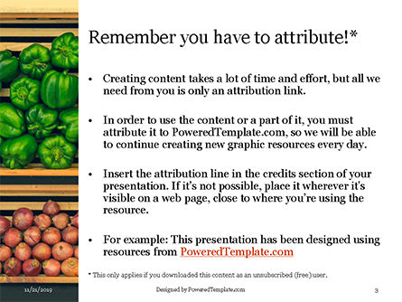 Modello PowerPoint Gratis - Assorted vegetables on brown wooden crates, Slide 3, 16222, Food & Beverage — PoweredTemplate.com