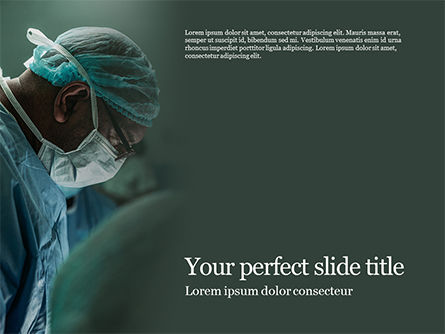Surgeon at Work Presentation, PowerPoint Template, 16223, Medical — PoweredTemplate.com