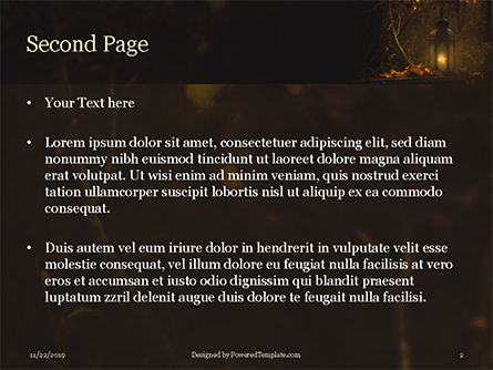 Lantern In The Autumn Forest Gratis Powerpoint Template, Dia 2, 16225, Natuur & Milieu — PoweredTemplate.com