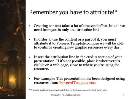 Templat PowerPoint Gratis Lantern In The Autumn Forest, Slide 3, 16225, Alam & Lingkungan — PoweredTemplate.com