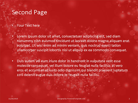 Silver Shine Stars Lights Swirl On Red Background Gratis Powerpoint Template, Dia 2, 16234, Abstract/Textuur — PoweredTemplate.com