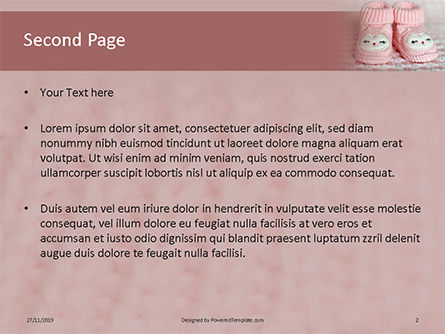 Pink baby boots免费PowerPoint模板, 幻灯片 2, 16236, 假日/特殊场合 — PoweredTemplate.com