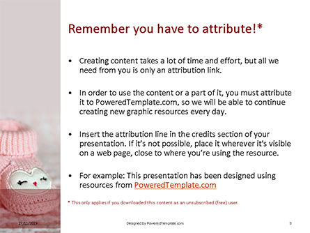 Plantilla de PowerPoint gratis - pink baby boots, Diapositiva 3, 16236, Vacaciones/ Ocasiones especiales — PoweredTemplate.com