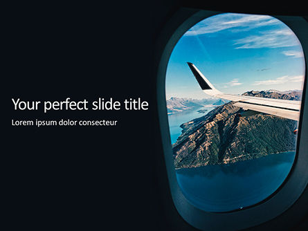 White Airplane Wing Presentation, PowerPoint Template, 16240, Cars and Transportation — PoweredTemplate.com