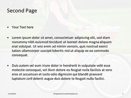 Modello PowerPoint - Barefoot woman riding bicycle, Slide 2, 16241, Persone — PoweredTemplate.com