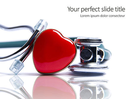 Stethoscope and Heart on White Surface Presentation, 16244, Medical — PoweredTemplate.com