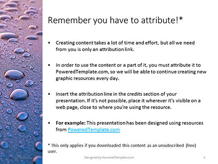 Modèle PowerPoint gratuit de water droplets on ceramic surface, Diapositive 3, 16253, Abstrait / Textures — PoweredTemplate.com
